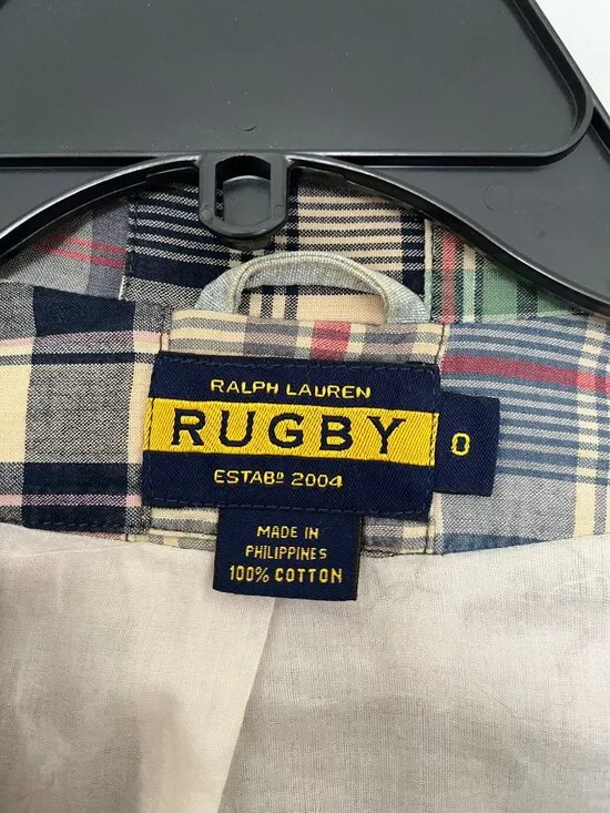 Ralph Lauren Rugby blazer patchwork vintage cotton lined size xs women - Picture 13 of 13